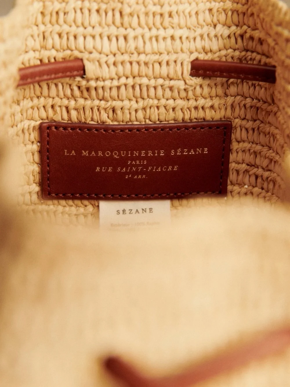 Sezane - NEW Farrow Bag - Woven Straw Bucket Bag with Drawstring Closure